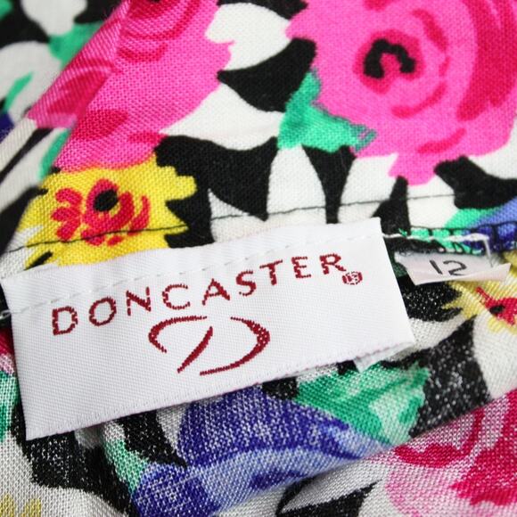 Vintage 80s Doncaster Skirt Women's Size 12 Floral Rose Midi - Picture 4 of 5